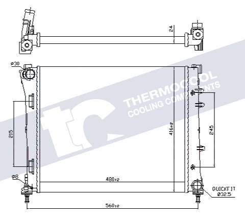 Fiat Radiator-cooling-aluminium (480x416x24)