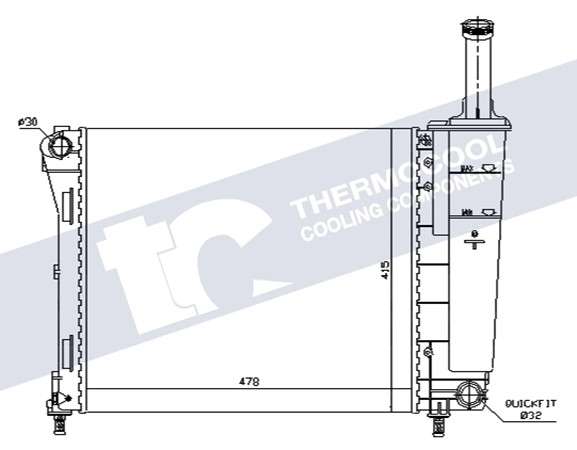 Fiat radiator-cooling-aluminium (478x415x24)