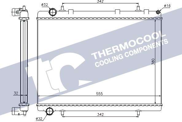 Peugeot radiator-cooling-aluminium 563x380x32 (307)