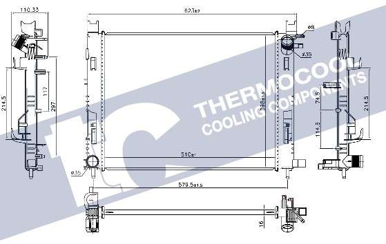 Renault radiator-cooling-aluminium (510x398x16)