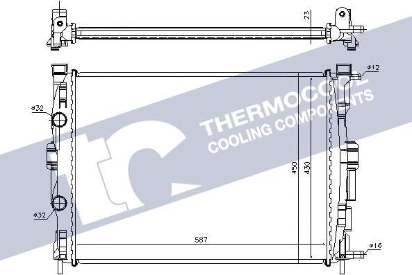 Renault radiator-cooling-aluminium (587x430x23)