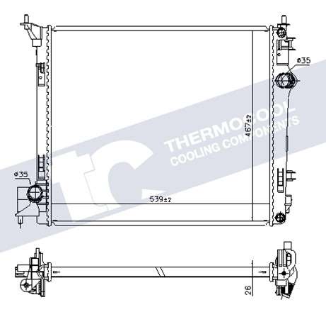Renault Radiator-cooling-aluminium (539x467x26)