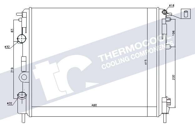 Renault radiator-cooling-aluminium 480x415x23