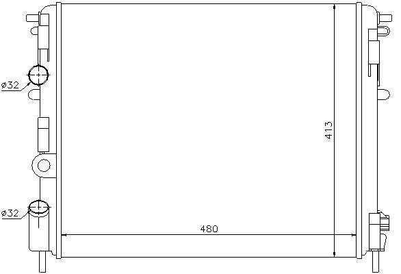Renault Radiator-cooling-aluminium (480x415x23 with a/c)