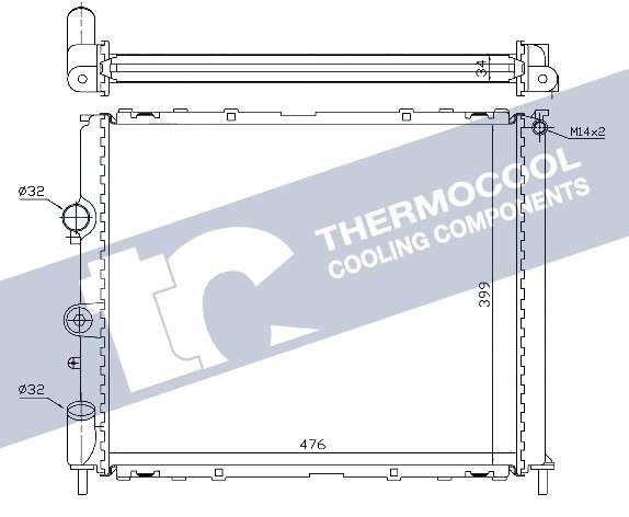 Renault radiator-cooling-aluminium - 476x399x34