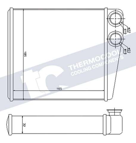 Renault radiator-heater (185x165x32)