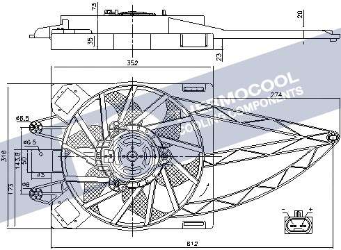 Fiat radiator fan-electric