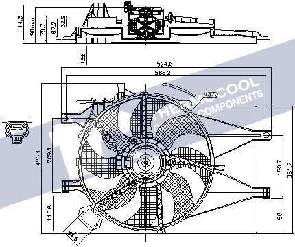 Fiat radiator fan-electric