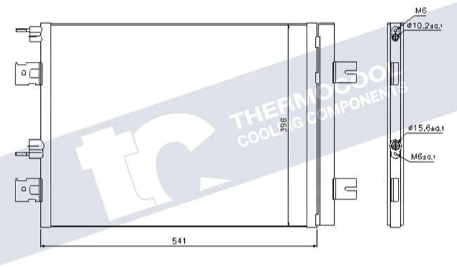 Renault aircon condensor (541x396x16)