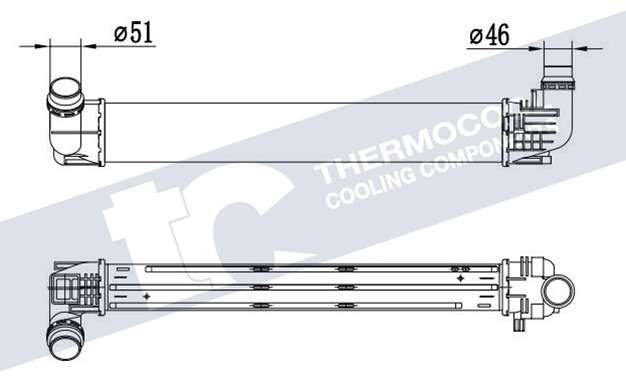 Renault Intercooler - aluminium (655x105x76)