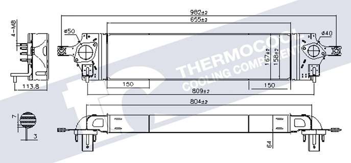 Renault intercooler - aluminium 655x158x64