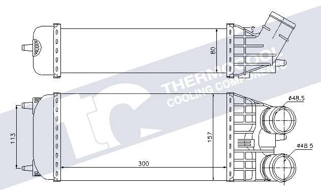 Peugeot intercooler - aluminium 300x157x80
