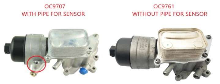 Peugeot oil cooler with filter housing WITH HOLE FOR SENSOR