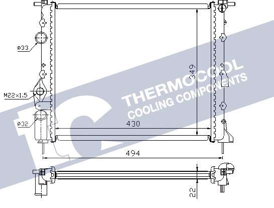 Renault Radiator-cooling-aluminium (430x349x23)