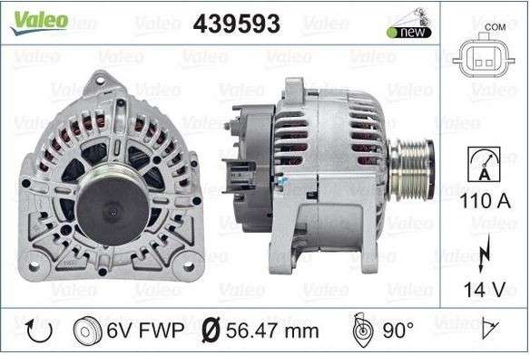 Renault alternator 12V 120A 6PK