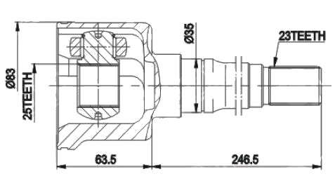 Renault cv joint - inner (23-25-41)