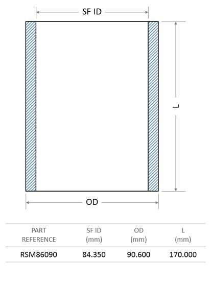 Fiat sleeve - unflanged reborer (85.35x90.602x170)