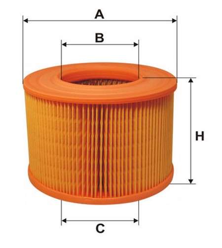 Renault filter - air - round 90x176x130