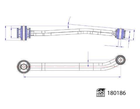 Fiat control arm-rear-upper right (520MM)
