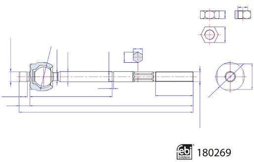 Citroen tie-rod/rack end-left or right (230mm M14/M14)
