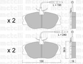 Fiat brake pad set F - with sensor (129.9x58.9x19.3)