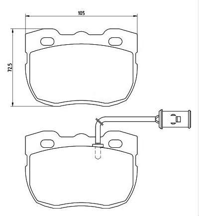 Land Rover brake pad set F - with sensor 105x72.4x17