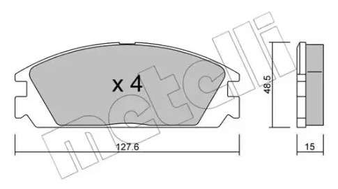 Citroen brake pad set - front (127.6x48.5x15)