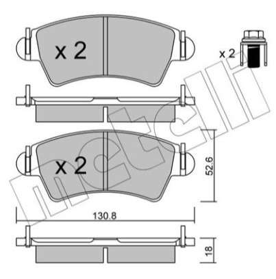 Citroen brake pad set - front 131x53x18