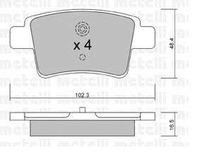 Citroen brake pad set rear -w/o sensor 102.3x48.4x16.5