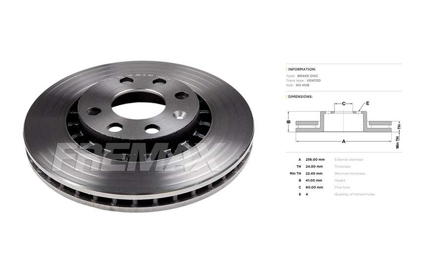 Opel brake disc front - vented 256x24/41