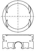 Opel piston w/o rings 1 cyl / 1.5x1.5x3 DISH+4POCKETS (Size: 000)