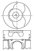 Opel piston w/o rings -Alfin 1 cyl 2.5x2x3 W/OUT GALLERY 000