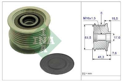 Opel alternator pulley-micro-V belt 61.5X41.3 6 RIB
