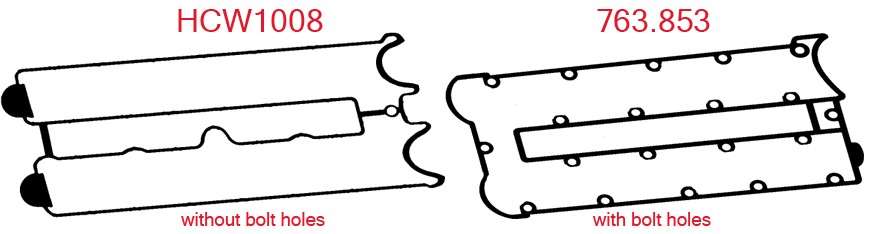 Opel valve cover gasket, HAS BOLT HOLES