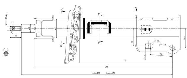 Fiat Gold shock absorber-gas-front left