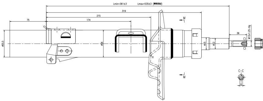 Land Rover Gold shock absorber-gas-front right std suspension