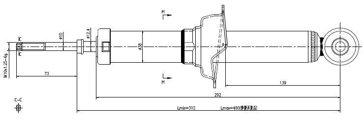 Citroen Gold shock absorber-gas-rear L or R