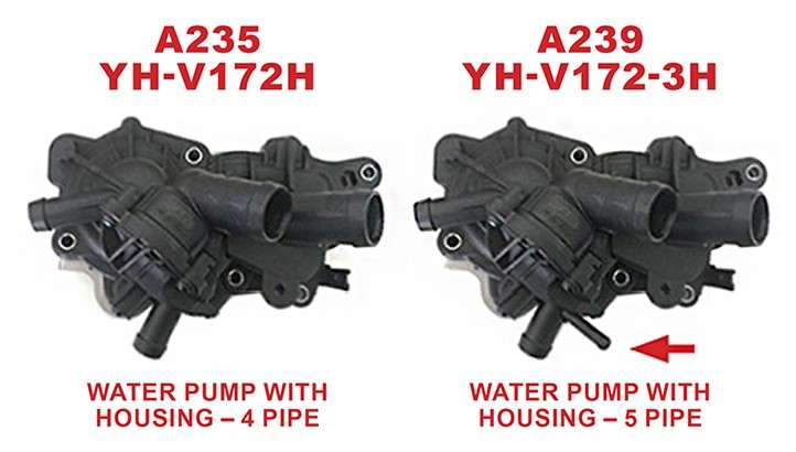 Audi water pump with housing, 5 PIPE REFER PICTURE