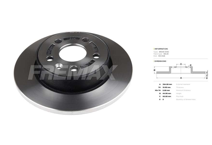Opel brake disc rear - solid 264x10/44
