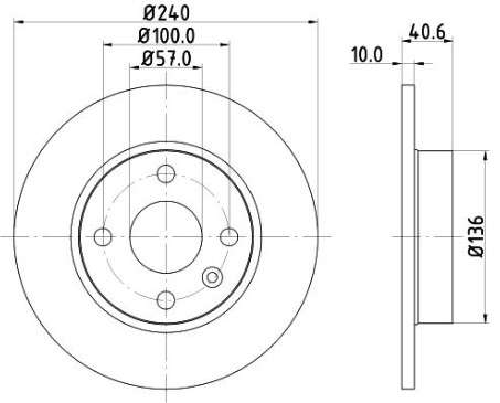 Opel brake disc rear - solid 240x10/41