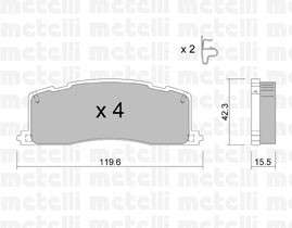 Opel brake pad set - rear 120X42X16