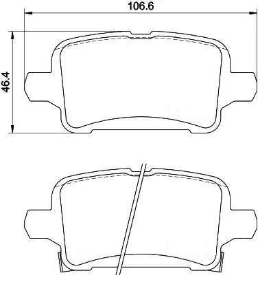 Opel brake pad set - rear 106.6X46.4X17
