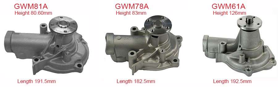 Chery water pump, 127mm HEIGHT