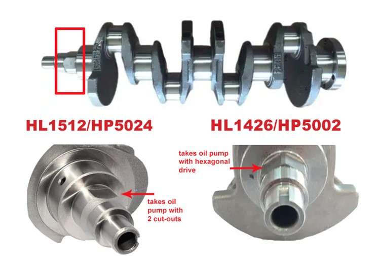 Opel crankshaft - cast iron Hexagonal (Refer pic)