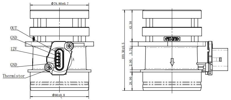 Audi sensor - air mass with body 5 PIN cdaa