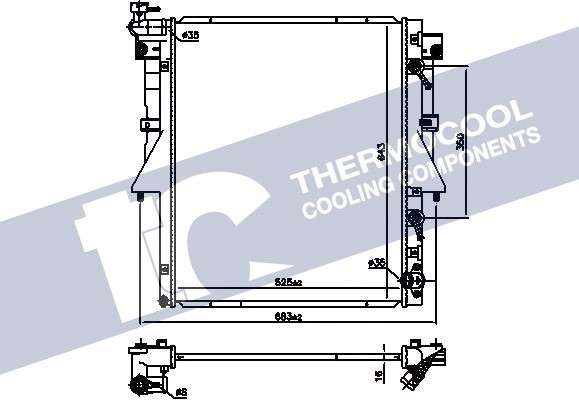 Fiat radiator-cooling (525x643x16 Automatic)