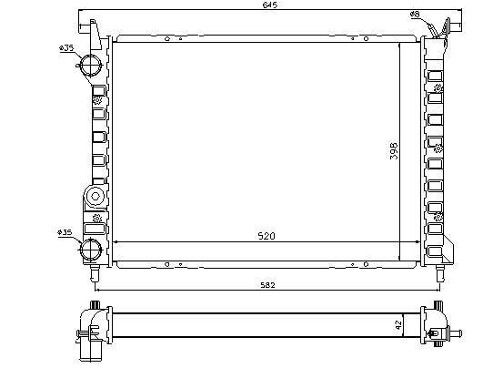 Fiat radiator-cooling-aluminium 520x398x42