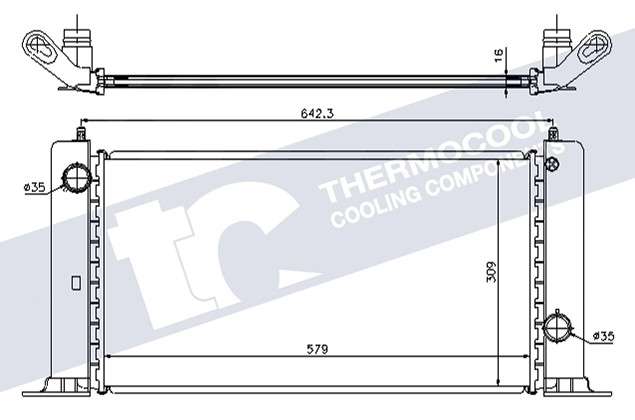 Fiat radiator-cooling-aluminium (580x322x23) stilo