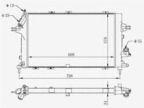 Opel radiator-cooling-aluminium / 600x369x26
