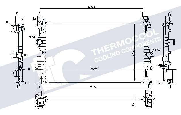 Opel radiator-cooling-aluminium 620x369x16 manual